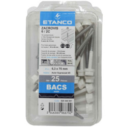 VIS AUTOPERCEUSE ZACROVIS TH12 6,3x75 RAL 7006 LAUZE (blister 25 pcs)