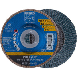 DISQUE A LAMELLES 125 G120 ACIER/INOX PSF BOMBE