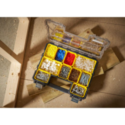 ORGANISEUR ETANCHE PROF 64mm 10 COMPARTIMENTS AMOVIBLES 45X36X6 cm