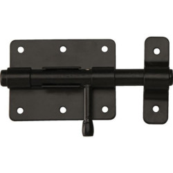 Verrou de box poire à visser avec gâche Ø 14mm laquée noir