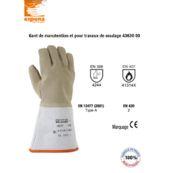 Gant soudeur MAG croûte bovin haute température