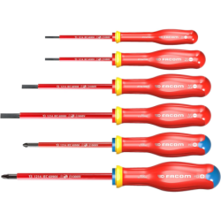 JEU DE 6 TOURNEVIS PROTWIST SLIM ISOLE 1000V (PLATS ET POZIDRIV) ATDVE.J6PB