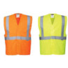 Gilet baudrier HV C472 1 bande horizontale 2 verticales classe 2 Jaune