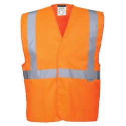 Gilet baudrier HV C472 1 bande horizontale 2 verticales classe 2 Jaune