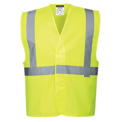 Gilet baudrier HV C472 1 bande horizontale 2 verticales classe 2 Orange