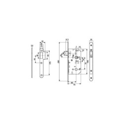 SERRURE A LARDER BEC DE CANE AXE 50MM SANS GACHE REVERSIBLE