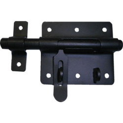 Verrou de box porte-cadenas à visser avec gâche Ø 10mm laquée noir