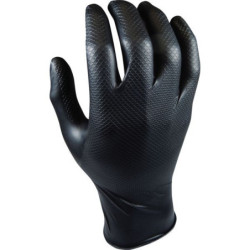 Gant usage court nitrile non poudré écaillé noir boîte de 50