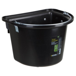 SEAU MANGEOIRE PLASTIQUE 12L, AVEC ANSE, VERT FONCÉ