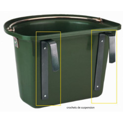 SEAU MANGEOIRE PLASTIQUE 12L, AVEC ANSE, NOIR