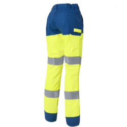 Pantalon HV Luklight genouillères EJ84 classe 2 avec plaques Jaune/blade blue