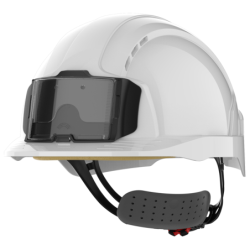 CASQUE EVOLITE VENTILE PORTE BADGE HARNAIS AJUSTEMENT 3D SERRAGE Blanc