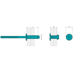 RIVET INOX A2 TP 3.0 X 10 BOITE 500