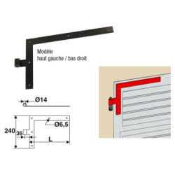 EQUERRE DROITE 35x5 LONG 400mm D14mm NOIR (PAR PAIRE)
