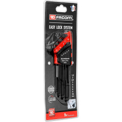 JEU DE 9 CLES MALES LONGUES 6 PANS TETES SPHERIQUES 83SH.JP9APF
