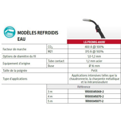 TORCHE MIG LG PROMIG EAU 400W 4M
