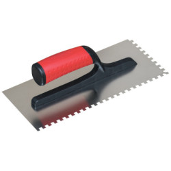 PLATOIR A COLLE INOX DENTS CARREES 6x6 280x120mm MANCHE FIBRE