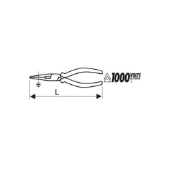 PINCE A BECS 1/2 RONDS DROITS ISOLEES 1000V 160mm EXPERT