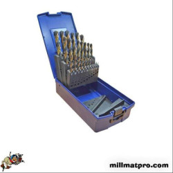 COFFRET 19 FORETS CYL HSS GBX GOLD & BLACK Ø 1,0 A 10mm