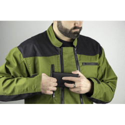 Combinaison 2 zips Trident polyester coton 245g Vert mousse/noir