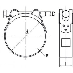 COLLIER DE SERRAGE A TOURILLON L.24mm , Ø98-103mm ACIER W1