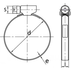 COLLIER DE SERRAGE BANDE PLEINE L.9mm , Ø16-27mm ACIER W1