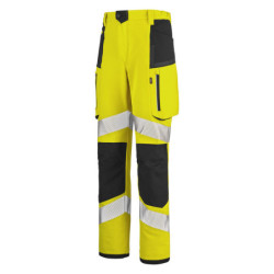 Pantalon HV stretch Star PI polyester recyclé 280g classe 2 Jaune/noir