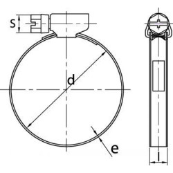 COLLIER DE SERRAGE BANDE PLEINE L.9mm , Ø16-27mm INOX W4