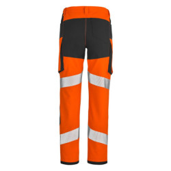 Pantalon HV stretch Star PI polyester recyclé 280g classe 2 Orange/noir
