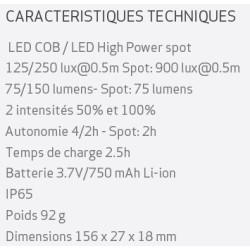 LAMPE DE TRAVAIL A LED UNIPEN RECHARGEABLE 75-150 LUMENS
