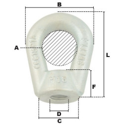ANNEAU DE LEVAGE OVALE FEMELLE Ø18mm ZINGUE