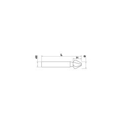 Fraise à noyer HSS cobalt 5% 90° Tête 3 taillants Queue cylindrique