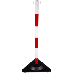 Poteau de signalisation PVC Rouge/Blanc X-Post - Ø 40 - Haut. 900 mm - Lesté 3,0KG