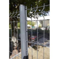 POTEAU SUR PLATINE SOUDEE AXOR HAUT 1,95m GRIS 7016