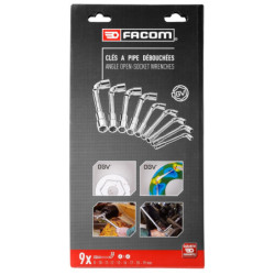 JEU DE 9 CLES A PIPE DEBOUCHEES 75.J9PB
