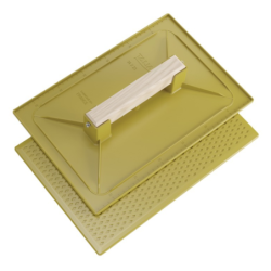 TALOCHE EN ABS RECTANGULAIRE JAUNE 27x18cm