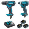 Pack de Perceuse-visseuse DDF482 + visseuse à choc DTD152 + 3 batteries 18V 3Ah + chargeur