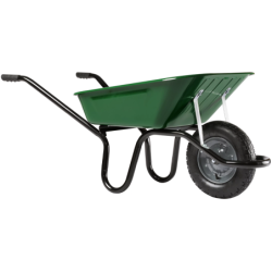 Brouette AKTIV PREMIUM caisse metallique peinte de 90 litres roue gonflée