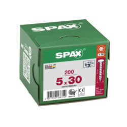 VIS A BOIS SPAX TR TORX T20 5x30mm F.T WIROX (boite 200 pcs)