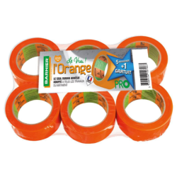 Lot de 6 rouleaux PVC adhésif orange 6095 50mmx33m