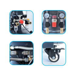 Compresseur 4 cylindres silencieux 100 litres moteur mono 3cv,débit 15.6m3/h restitué