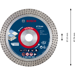DISQUE A TRONCONNER DIAMANTE HARD CERAMIQUE Ø76x1,9x10mm EXPERT