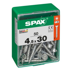 VIS A BOIS SPAX TF TORX T20 4,5x30mm F.T WIROX (boite 50 pcs)