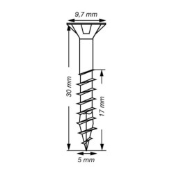 VIS A BOIS SPAX TF TORX T20 5x30mm F.P WIROX (boite 50 pcs)