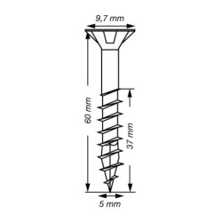 VIS A BOIS SPAX TF TORX T20 5x60mm F.P WIROX (boite 25 pcs)
