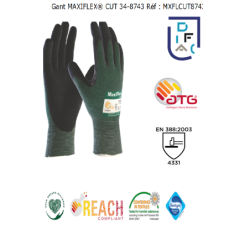 Gant anti coupure Maxiflex Cut paume enduite mousse nitrile 4131X
