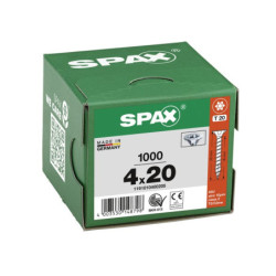VIS A BOIS SPAX TF TORX T20 4x20mm F.T WIROX (boite 1000 pcs)