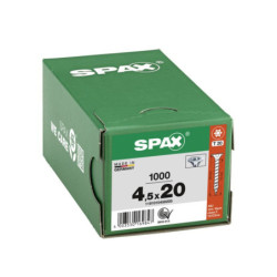 VIS A BOIS SPAX TF TORX T20 4,5x20mm F.T WIROX (boite 1000 pcs)