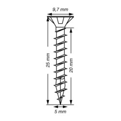VIS A BOIS SPAX TF TORX T20 5x25mm F.T WIROX (boite 1000 pcs)