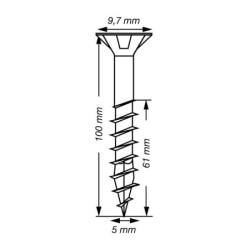 VIS A BOIS SPAX TF TORX T20 5x100mm F.P WIROX (boite 200 pcs)